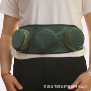 绒布艾灸布套 绿色艾灸布套三联带花纹 多功能无烟布套随身灸
