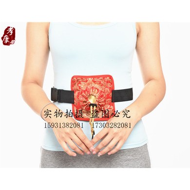 颈部单联绸缎艾灸布套 多用型单联艾灸套 腿部随身灸布套