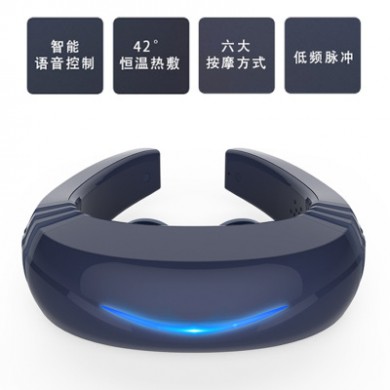 智能语音颈椎按摩器多功能护颈仪脉冲加热揉捏针灸护理电动按摩仪