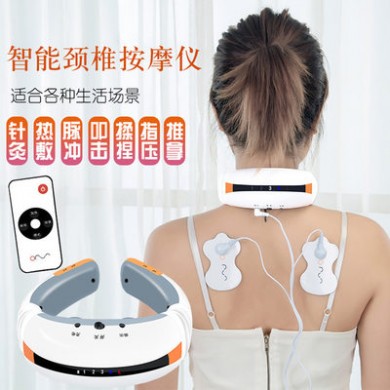 智能颈椎按摩器加热脉冲颈椎理疗仪充电肩颈按摩仪治疗仪厂家批发