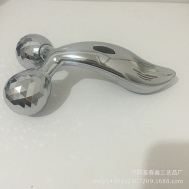 厂家直销3D手动滚轮脸部按摩器2轮塑形紧肤美容按摩仪