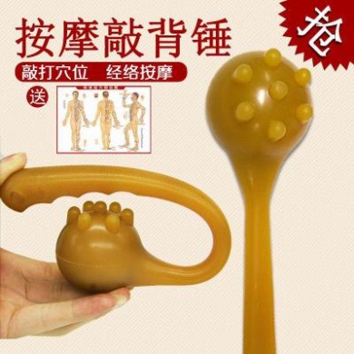 硅胶敲打锤经络拍痧板养生保健颈肩腿部按摩锤子穴位按摩棒捶背器