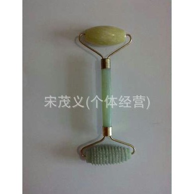 厂家供应 优质玉石双头美容器 岫玉刺磙按摩器