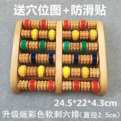 足底脚底按摩器木质家用滚轮式实木脚部小腿足部揉捏滚珠按摩穴位