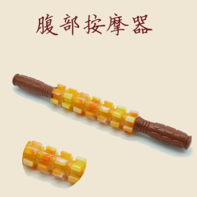 052双球按摩器按摩棒腹部按摩滚轮背部按摩推拉理疗按摩瑜伽按摩