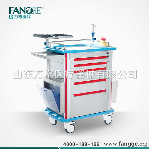 专业制造医用ABS抢救车 方格牌抢救车特价批发