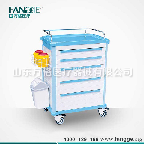 多功能医用发药车，方格五层抽屉发药车