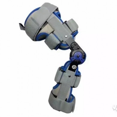 带腿托可调护膝(黑/灰色)支具矫形器_简介